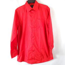 Omega Men Red Button Up Shirt M