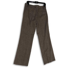Womens Brown Flat Front Slash Pockets Straight Leg Dress Pants Size 6 alternative image