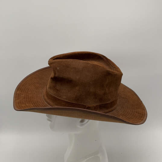 Mens Brown Wide Brim Lightweight Western Cowboy Hat Size 7 3/8 image number 3