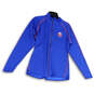 Womens Blue Long Sleeve Mock Neck Regular Fit Full-Zip Jacket Size Large image number 1