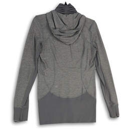 Womens Gray Heather Long Sleeve Hooded Activewear Full-Zip Jacket Size 8 alternative image