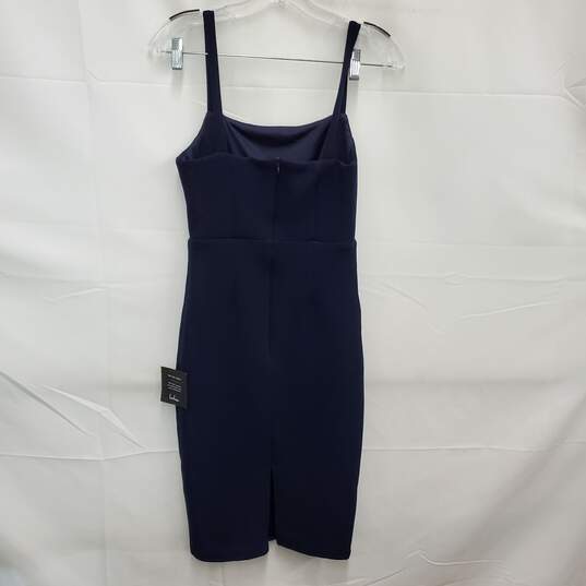 NWT Lulus WM's Navy Blue Ribbed Bodycon Midi Dress Size SM image number 2
