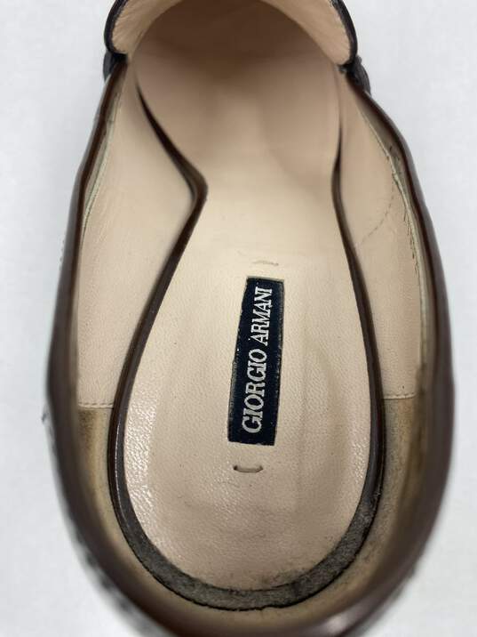 Authentic Giorgio Armani Brown Heeled Loafer W 6 image number 5