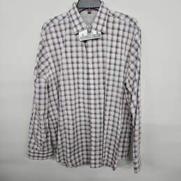 Pink Gray Collared Button Up Shirt