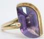 Modernist 12K Yellow Gold Color Change Sapphire Solitaire Ring 7.9g image number 4