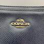 Coach Womens Dark Blue Leather Magnetic Charm Double Handle Tote Bag Purse image number 5