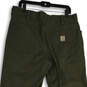 Mens Green Denim 5-Pocket Design Straight Leg Work Pants Size 36x36 image number 4