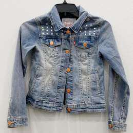 Levi Strauss Girl's Jean Jacket With Metal Studs Yr 10/12 Size Medium