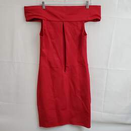 Halston Heritage Off The Shoulders Lipstick Red Dress Women's Size 8 alternative image