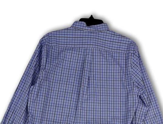 NWT Mens Blue Plaid Collared Long Sleeve Pocket Button-Up Shirt Size M image number 4