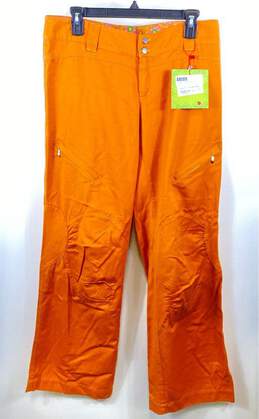 NWT Yael Orgad Womens Orange Flat Front Straight Leg Snow Pants Size 3