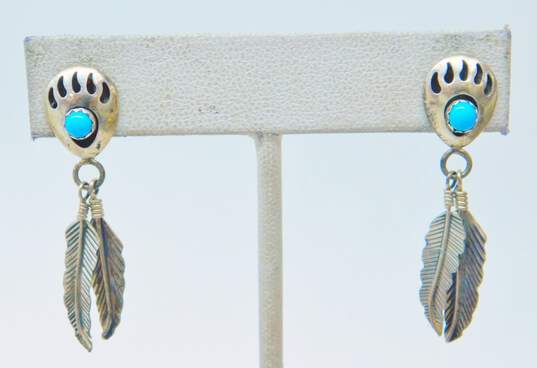 Vintage Laguna Clip Earrings & Silver Tone Blue Aurora Borealis Crystal Jewelry 201.8g image number 7