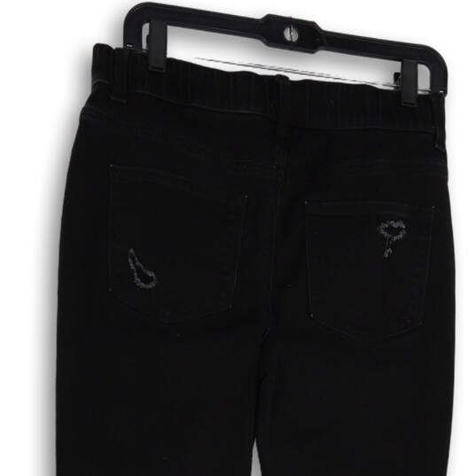 Womens Black Denim Dark Wash Distressed High Rise Skinny Jeans Size Medium image number 4