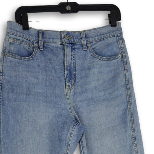 Womens Blue Medium Wash Pockets Stretch Denim Straight Leg Jeans Size 28 image number 3