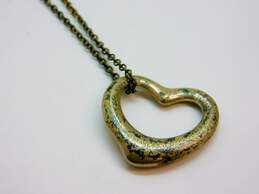 Tiffany & Co 925 Elsa Peretti Heart Pendant Necklace 7.1g alternative image