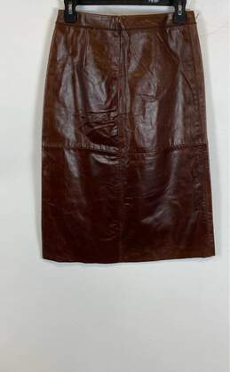 NWT Gap Womens Brown Leather Knee Length Straight Skirt Size 4 alternative image