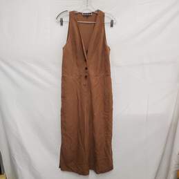 Melanie Lyne Wm's 100% Tencel Brown Jumpsuit Size 2