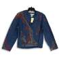 NWT Coldwater Creek Womens Multicolor Embroidered Long Sleeve Denim Jacket Sz L image number 1