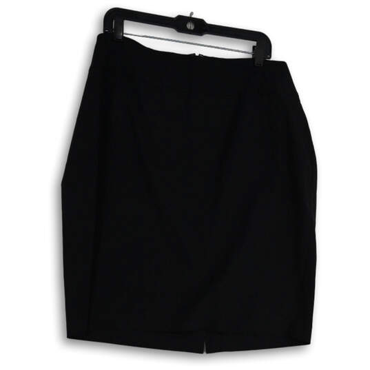Womens Black Flat Front Back Zip Knee Length Straight & Pencil Skirt Sz 20 image number 1