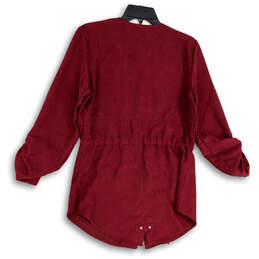NWT Womens Red Roll Tab Sleeve Drawstring Full-Zip Utility Jacket Size S alternative image