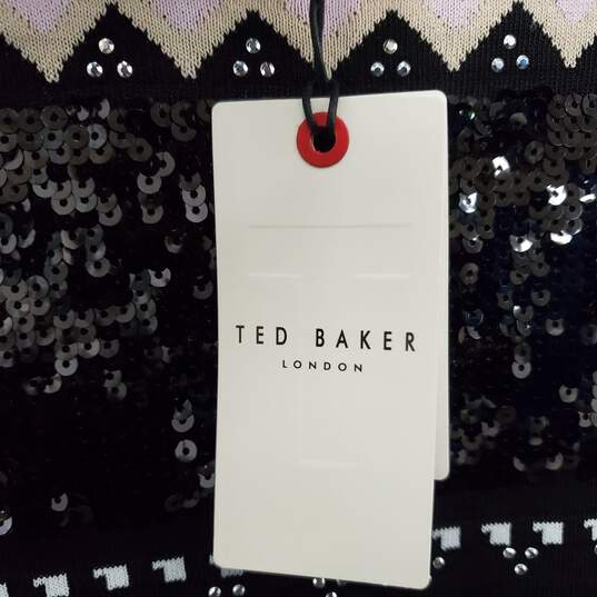 NWT Ted Baker Sparkle Limara Sequin Fairisle Women's Sweater Sz 5 image number 2