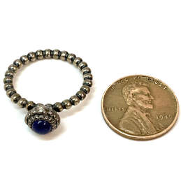 Designer Pandora 925 Sterling Silver Birthday Blooms Lapis Lazuli Ring alternative image