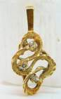 14K Yellow Gold White Sapphire Pendant 2.1g image number 1