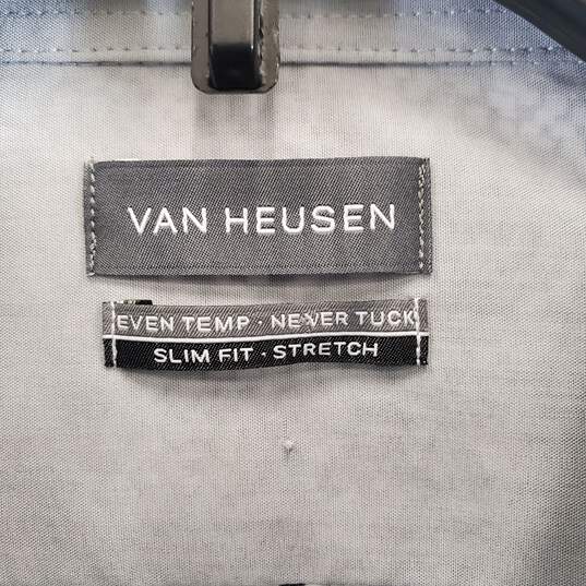 Van Heusen Men White Graphic Button Up L NWT image number 3