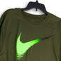 Mens Green Graphic Logo Crew Neck Long Sleeve Pullover T-Shirt Size XL image number 3