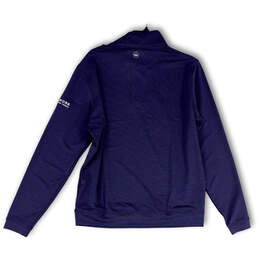 NWT Mens Blue Mock Neck Long Sleeve Quarter Zip Pullover Sweatshirt Size M alternative image