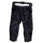 Womens Black Animal Print Pull-On Activewear Cropped Leggings Size Small image number 1