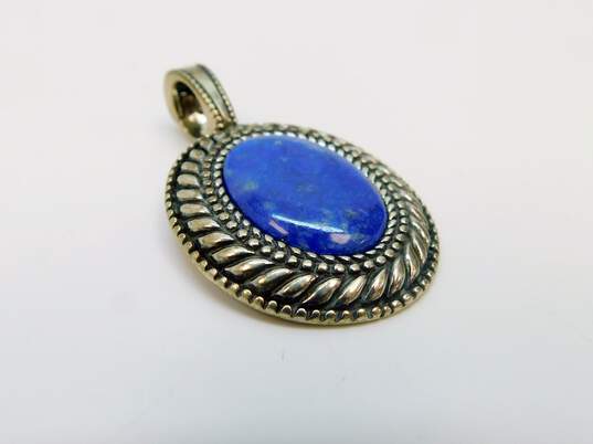 Carolyn Pollack Sterling Silver Lapis Rope Detail Pendant 11.3g image number 2
