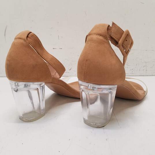 Torrid Squared Glass Heeled Sandals US 8.5 Beige image number 4