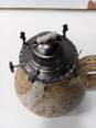 Vintage Ceramic Kerosene Oil Lamp W/ Pyrex Snowflake Topper image number 5