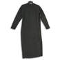 NWT Womens Black Ribbed Mock Neck Long Sleeve Sweater Dress Size Small image number 2