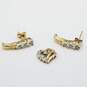 10K Gold Diamond Earring & Heart Pendant Bundle 2pcs 3.0g image number 1