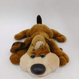 Vintage Basset Hound Dog Plush Stuffed Sad Puppy Blue Box Long Ears 1985