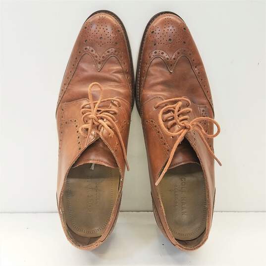 Cole Haan Brown Leather Wingtip Oxford Dress Shoes Men's Size 10 M image number 6