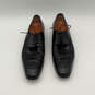Mens 2605 Black Leather Apron Toe Low Top Lace Up Derby Dress Shoes Size 10 image number 1