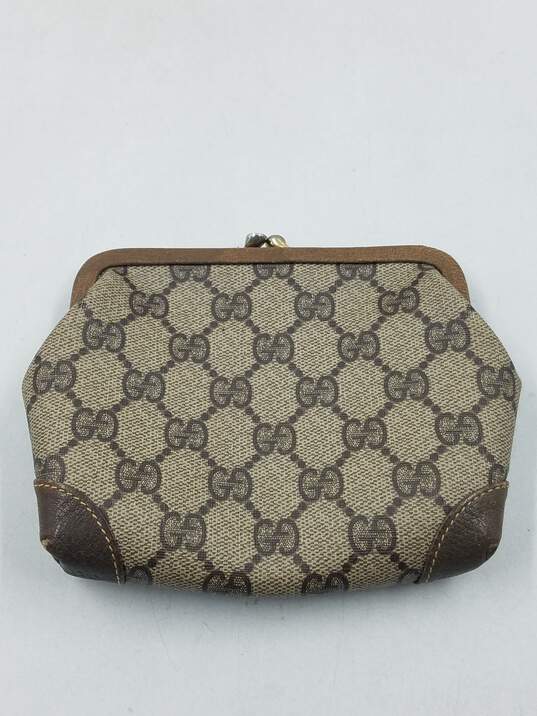Authentic Gucci GG Brown Coin Pouch image number 1