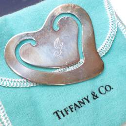Tiffany & Co. Sterling Silver Monogramed 'J' Heart Shaped Bookmark