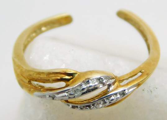 10K Yellow Gold Diamond Accent Toe Ring 0.7g image number 3