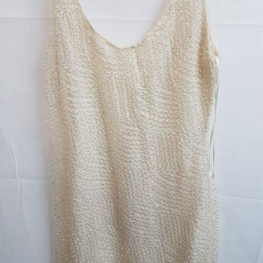 Zara ivory beaded sleeveless sheath maxi dress XS nwt image number 3