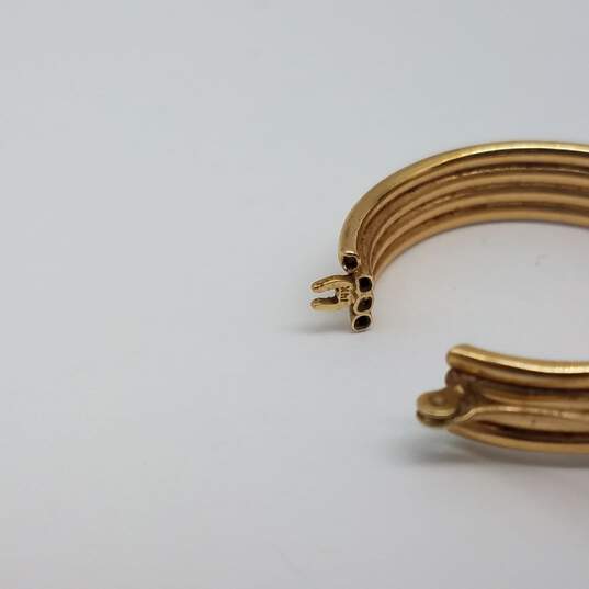 14k Gold Tubular Hoop Earrings 3.6g image number 5
