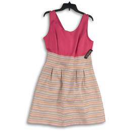 NWT New York & Company Womens Pink Sleeveless Back Zip A-Line Dress Size Large