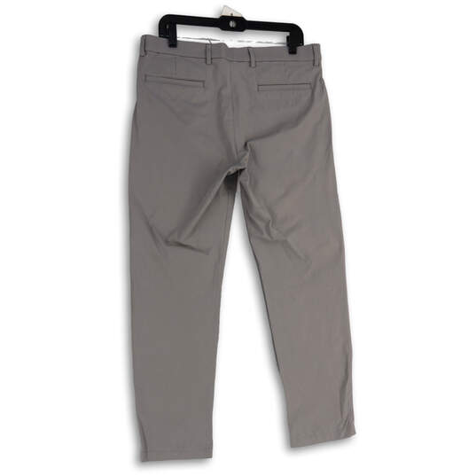 Mens Gray Flat Front Slash Pocket Straight Leg Chino Pants Size 34x30 image number 2