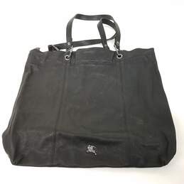 Burberry Black Leather Drawstring Large Tote Bag