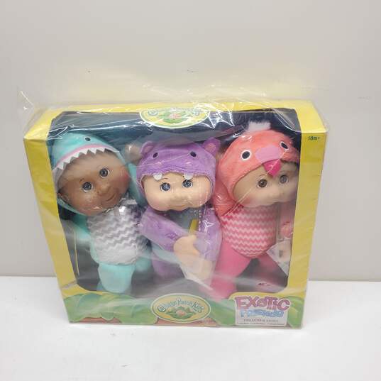 Cabbage Patch Kids Exotic Friends 190 Cleo Shark 189 Archie Hippo 136 Rosalie Flamingo image number 1