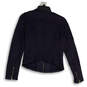 NWT Womens Navy Blue Leather Long Sleeve Full-Zip Biker Jacket Size XS image number 2