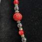 Hematite Faux Cinnabar Carved Asian Reversible Magnetic Clasp 20.5in Pendant Necklace 94.6g image number 2